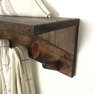 Towel rack with towels hanging