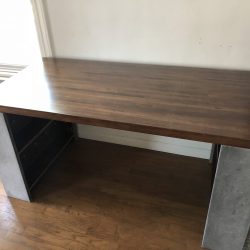 Concrete desk with shelves